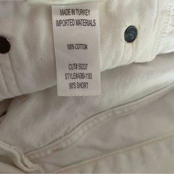 Agolde 90’s white button fly jeans shorts 37355 - Picture 6 of 13
